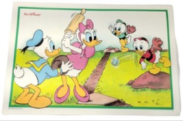 Vintage Disney Daffy and Daisy Duck Vinyl Placemat Activity Sheet 1980s Baseball - £18.42 GBP