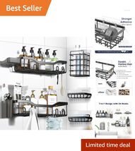 Large Capacity Shower Organizer 7-Piece Set with Adhesive Hooks - Modern... - $37.57