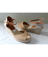 NEW! Kanna Beige Woven Suede Leather Espadrille Wedge Spanish Sandals 40... - £91.24 GBP
