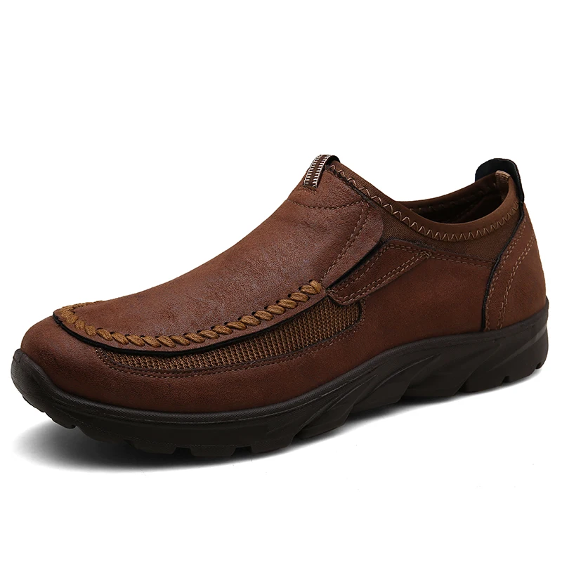Genuine Leather Moccasins Men Shoes Quality Slip on Formal Loafers Flat ... - $56.88