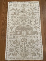 Vtg Vintage Set 2 Fieldcrest Towel Cross Stitch Pattern House Farm Brown... - $19.35