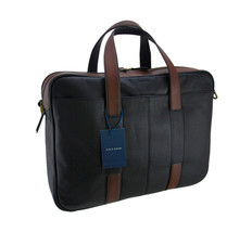 Cole Haan Buchannon Mens Designer Genuine Brown Leather Black Business Briefcase - £117.67 GBP