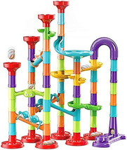93Pcs Marble Run Set Building Blocks with 30 Glass Marbles for Kids Girls Boys T - £20.86 GBP