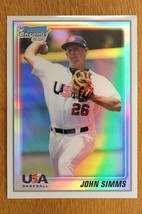 2010 Bowman Chrome USA Stars Refractor 149/500 John Simms USA-15 Baseball Card - $2.96