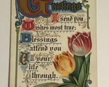 1910 Best Wishes Greetings Postcard Antique West Union Ohio - £4.69 GBP
