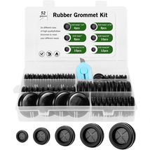 52Pcs Rubber Grommets Automotive Double Sided Rubber Grommet Kit with Slit 6 Siz - £11.40 GBP