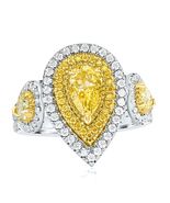 GIA 2.12 TCW Fancy Light Yellow Pear Shaped Diamond Engagement Ring 18k ... - $169,844.20 MXN
