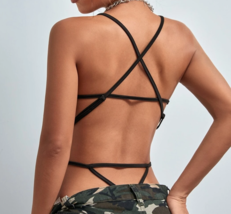 Lace Up Backless Blvck Tank Top Smfk Bodysuit Misbhv Sexy XS Paris Desig... - £3.92 GBP