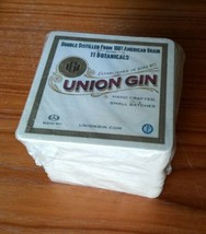 100 New Sealed Union Gin DL Franklin Vodka Reversible Coasters 4&quot; x 4&quot; - $14.89