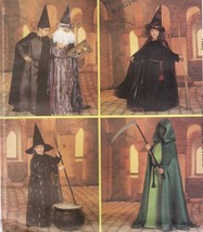 Childs Witch Wizard Grim Reaper Merlin Potter Halloween Costume Sew Pattern 7-12 - £7.98 GBP