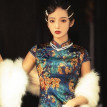 Retro Shanghai Glamour Cheongsam Dress | Women Midi Party Formal Dress - £73.74 GBP