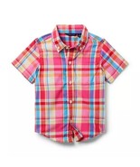 JANIE and JACK Madras Plaid Button Up Shirt Boy Blue Pink Red Size 5 NeW... - $39.95 CAD