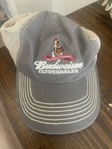 Budweiser Beer Clydesdales Mesh Trucker Hat Adjustable Embroidered Horses Gray - £12.68 GBP