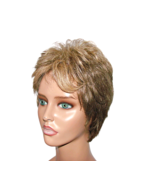 Ash Blonde Brown Short Layer Wig Hair Sweeping Bangs Middle Part Adjusta... - $20.20