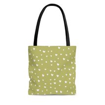Hearts Valentine&#39;s Day Trend Color 2020 Olive Green Tote Bag Reusable Gr... - $17.65+