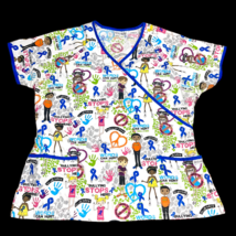 Uniform Advantage Anti Bullying Ribbon Sz XL Scrub Top Shirt Mental Heal... - $19.99