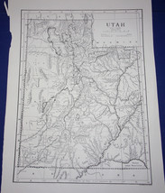 Black &amp; White Map of Utah 1930s - £3.12 GBP