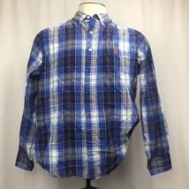 U.S. POLO ASSN Men&#39;s Slim Fit Button Down Long Sleeve Shirt Blue Plaid - £10.85 GBP