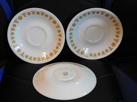 3 ea Corelle Butterfly Gold Coffee Cup Saucers - £4.00 GBP