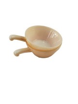 Vintage FIRE KING Peach Lustrer Oven Ware No. 3 Soup Bowl w Handle Lot of 2 - £15.42 GBP