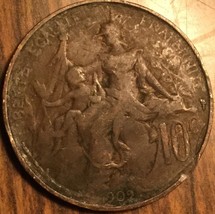 1902 France 10 Centimes Coin - £2.13 GBP