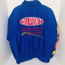 Vintage Y2K NASCAR Jeff Gordon Dupont Racing Jacket Coat Mens XL Blue Rainbow - £43.61 GBP