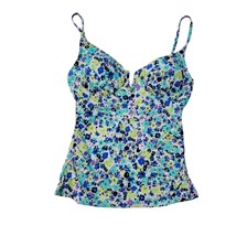 Anne Cole Womens Ladies Size X-Small Tankini Swim Top Blue Ditsy Purple ... - $369.01 MXN