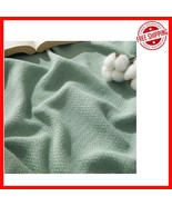 Elegant 100% Cotton Herringbone Throw Blanket 50x70 in Sage Green for Al... - $924.79 MXN