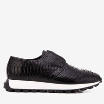 The Obsidian Black Snake Leather Men Sneaker image 7