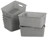 6-Pack Plastic Storage Organizer Basket, 10.04&quot;L X 7.48&quot;W X 3.95&quot;H, Slig... - £28.78 GBP