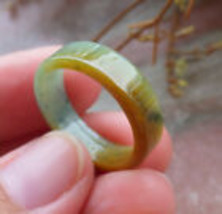 Certified Yellow Burma Natural A JADE Jadeite Circle RING USA 7.75 戒指 85... - $214.58 MXN