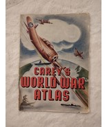 Vintage 1942 Carey&#39;s World War Atlas Book Softcover Carey Salt Company Maps - $23.74