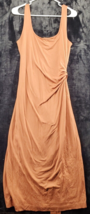 Ann Taylor Tank Dress Womens Size Large Orange Knit Rayon Wide Straps Round Neck - £16.47 GBP