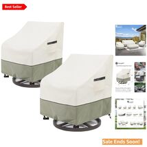 Outdoor Swivel Chair Covers 2 Pack - 100% Waterproof &amp; Weather Resistant - $94.00