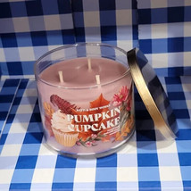 Bath &amp; Body Works pumpkin cupcake Candle 3-wick 14.5oz HTF Limited Editi... - £22.64 GBP