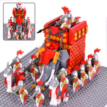 Medieval Red Lion Knights Legion Army with War Elephant Minifigures Set B - £36.62 GBP