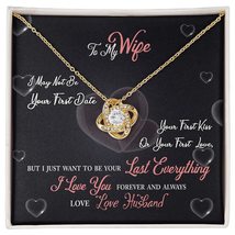 017 To My Wife - 18K Yellow Gold Finish Love Knot Necklace - £64.10 GBP