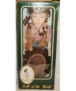 sGORGEOUS PORCELAIN DOLL GEPPEDDO AROUND THE WORLD COWGIRL NMB + DISPLAY... - $23.52