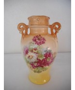 Vintage Austria 6.5&quot; tall floral Yellow Orange Vase Chrysanthemum Gold Trim - $402.32 MXN