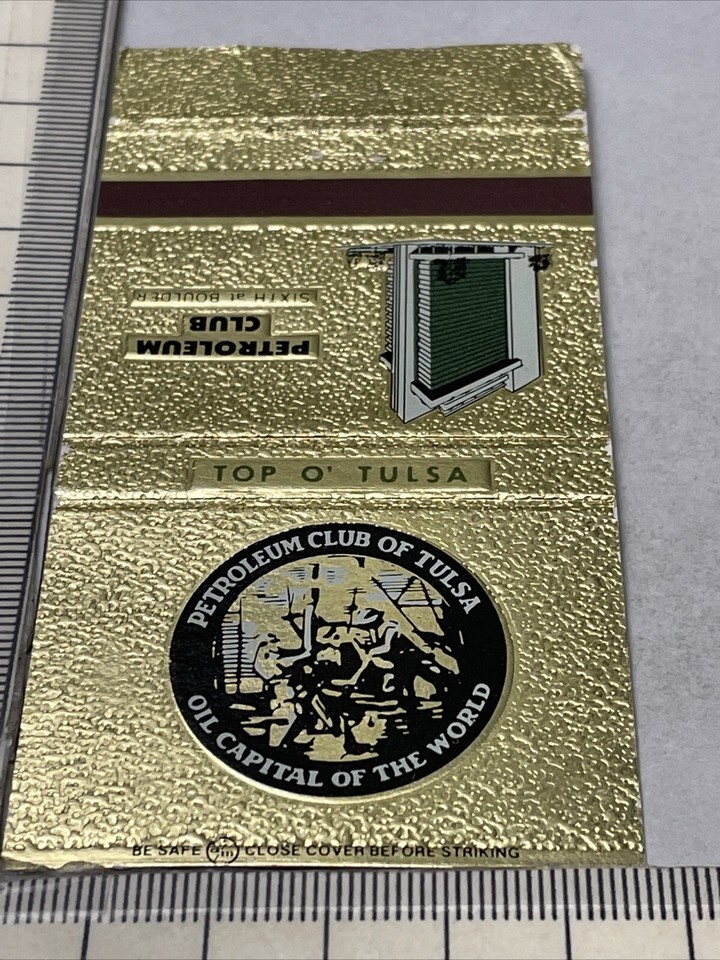 Vintage Matchbook Cover  Petroleum Club Of Tulsa Oil Capital Of The Worl... - $19.80