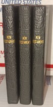 3 Vintage 1950s New Testament Psalms Pocket Bible Black Leather AKJV Gol... - £54.78 GBP