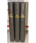 3 Vintage 1950s New Testament Psalms Pocket Bible Black Leather AKJV Gol... - £54.98 GBP