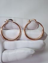 Gold, Silver, Rose Plated Hoop Earrings For Women Fashion Jewelry Rose - £9.04 GBP