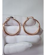 Gold, Silver, Rose Plated Hoop Earrings For Women Fashion Jewelry Rose - £9.05 GBP
