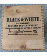 Vintage Black &amp; White Scottish Whiskey Wood Crate James Buchanan Glasgow - £98.77 GBP