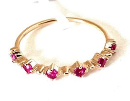 pink sapphires gold ring 14k gemstones ring 14 carats solid gold - stone... - $282.15