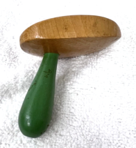 Antique Wood Sock Darner w Jadeite green Handle Side Angle Top 3 1/4 long - $297.88 MXN
