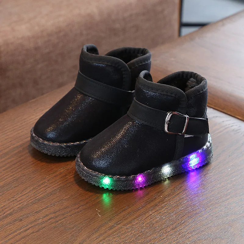 Size 21-30 Baby Glowing Snow Boots Girls Lights Shoes Children Sneakers for Keep - $102.01