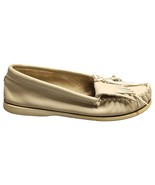 Vintage Minnetonka Moccasins Flats Womens Size 8.5 Tan Tassel Slip On Ro... - $45.72