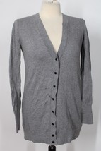 J Crew Factory S Gray Cotton Knit V-Neck Cardigan Sweater 18144 - £11.68 GBP